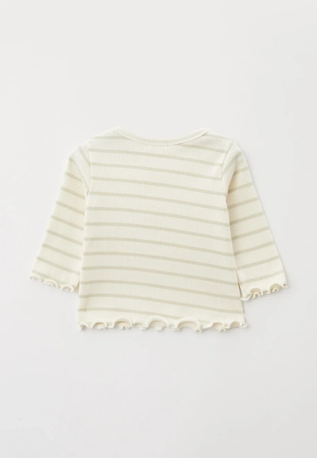 Лонгслив в полоску из трикотажа в рубчик 