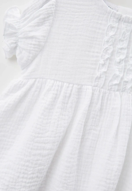 Платье с короткими рукавами из белого муслина 
