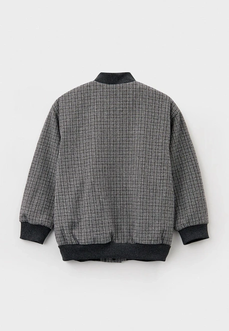 Бомбер оверсайз из ткани в клетку  на кнопках 