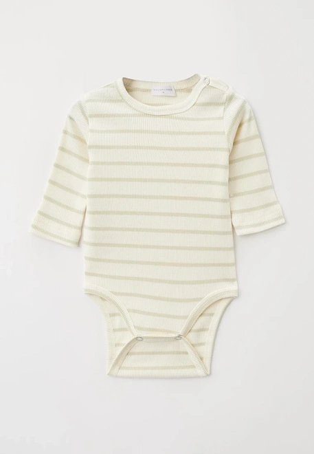 Боди в полоску из ткани в рубчик 