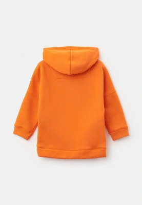 Костюм спортивный их футера с утеплителем в оранжевом цвете